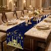 Thickened Ramadan Table Runner Vintage Style Star Moon Tablecloth Castle Lantern Pattern Dining Table Flag Islamic Table Runner