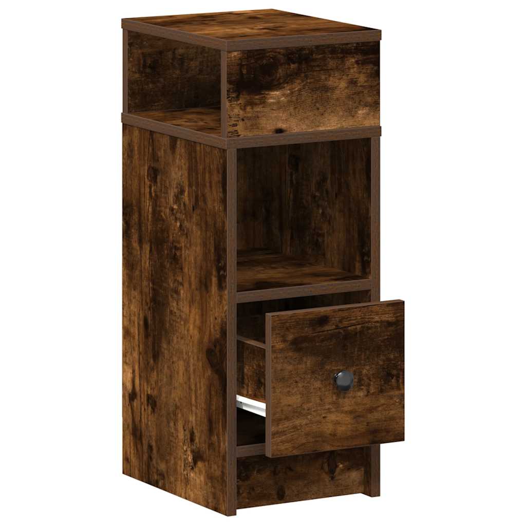 Nightstand with Drawer Smoked Oak 25 X 31 X 66 Cm