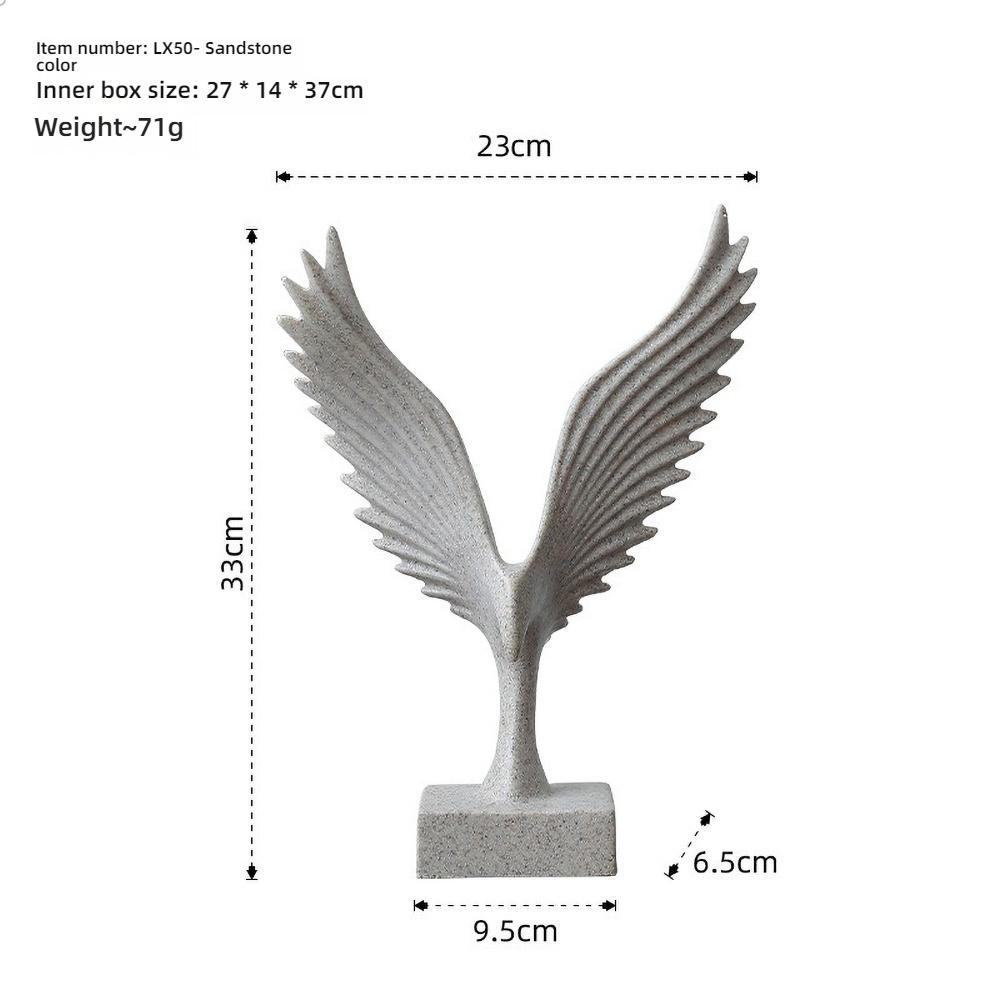 Minimalist Golden Angel Wing Figurine - Small Resin Memorial Gift for Healing, Hope Desk Decor for Her/Him
