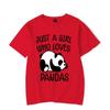 Men's T-shirt Just A Girl Who Loves Pandas Graphic Tee Shirt Funny Animal Tshirts Men Short Sleeve T Shirt Cartoon Panda Top Y2k