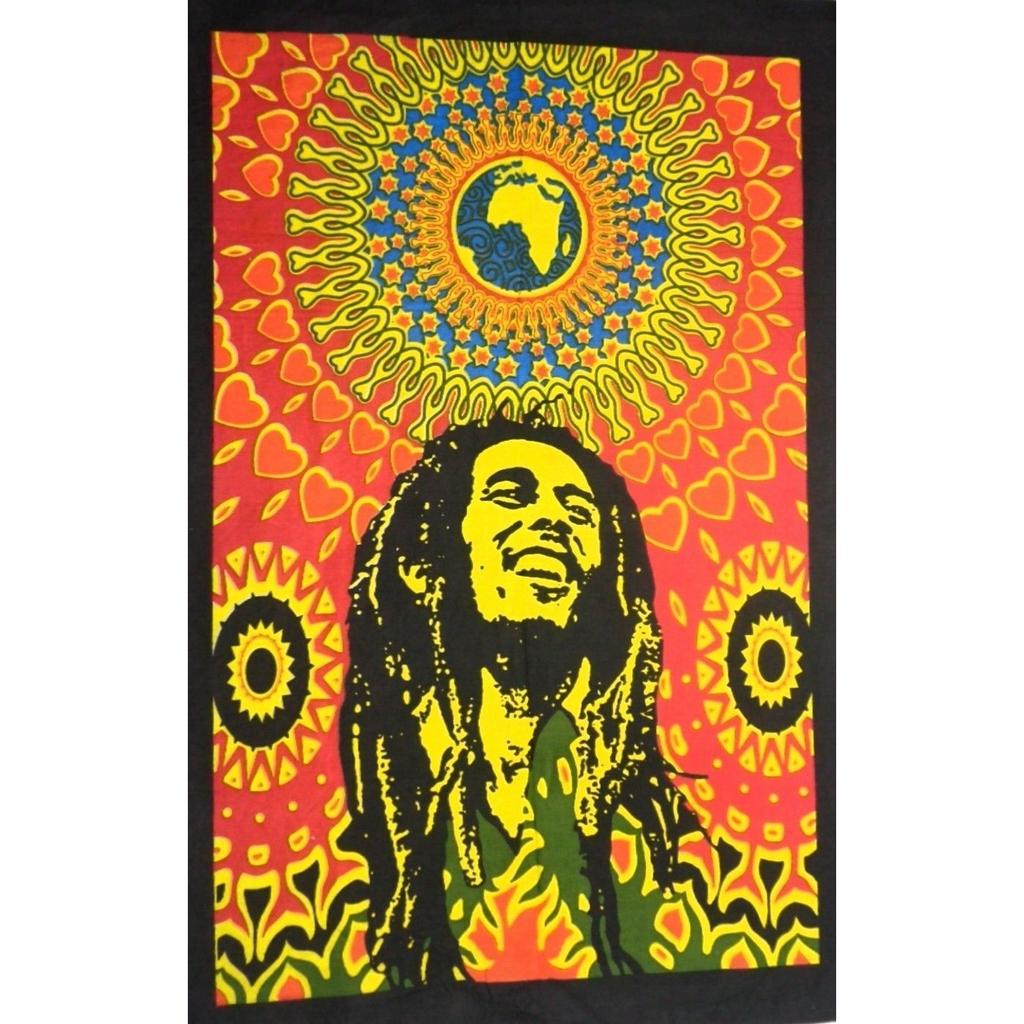 Bob Marleyho usměvavá plakátová tapiserie