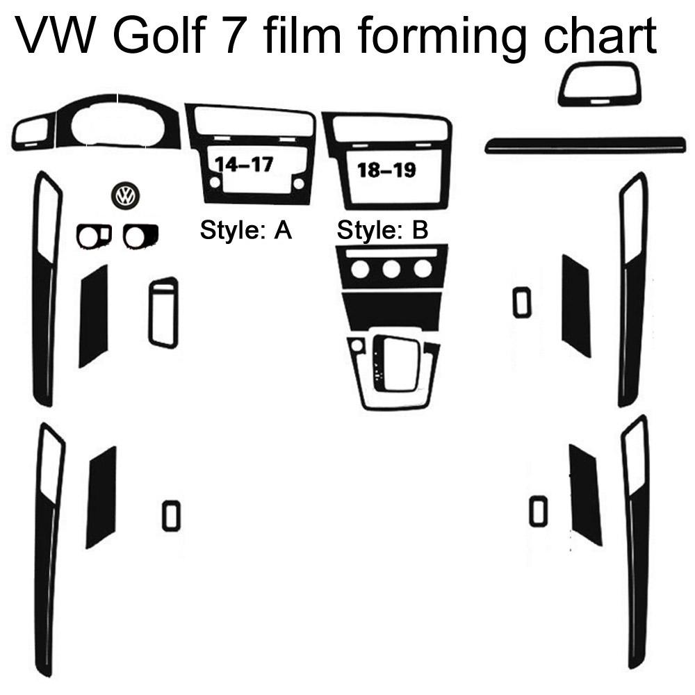 

Автомобильные аксессуары 3D/5D наклейки из углеродного волокна для VW Volkswagen Golf 7 MK7 GTI внутренняя центральная панель управления дверная ручка