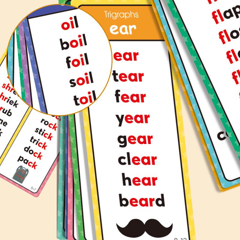English Word Flashcards: 60 High-Frequency Learning Cards for Kids' Education and School Teaching Aids