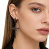 Punk Thorn Rose Cross Earrings Pendant Necklace Set Sweet Cool Dark Style Jewelry for Party Halloween