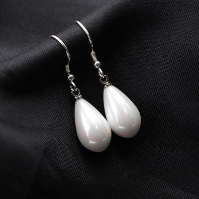 New Trendy 925 Sterling Silver Hook Earring For Women Natural Pearl Sea Shell Earrings Statement Long Dangle Eardrop Jewelry B40