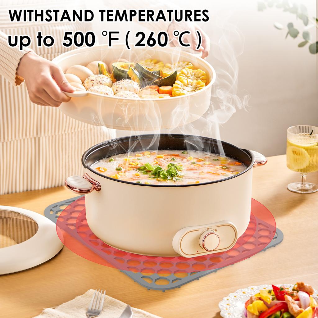 2 Stück Silikon-Spülbeckenmatte mit mittlerem Loch, rutschfest, hitzebeständig, Küchenspülbecken-Schutzmatte, spülmaschinenfest, 34,5x28,6