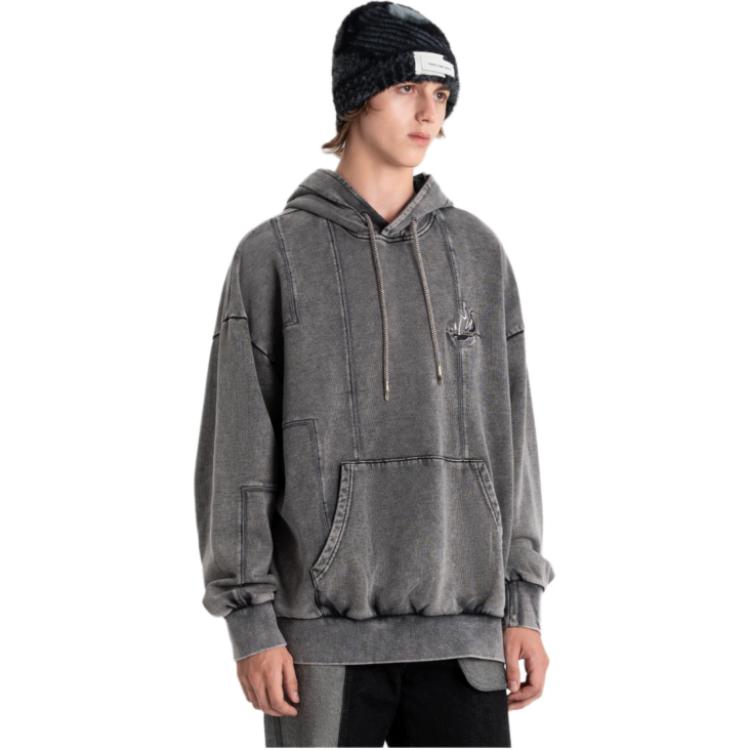 Feng Chen Wang Sweatshirts Men's Gray Hooded Moderate Plus Size FMF16HD04