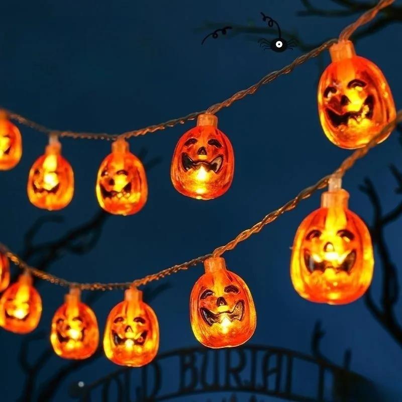 New Led Halloween Pumpkin/Little Ghost String Lights Decorative Atmosphere Lights Halloween Wall Decorations, Room Decoration Night Lights