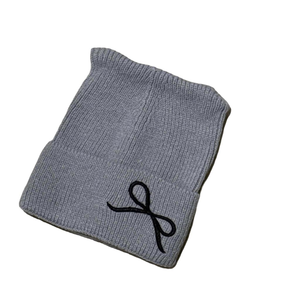 Solid Color Cat Ear Beanie Thickened Knitted Skullies Soft Knitted Woolen Hat  Autumn