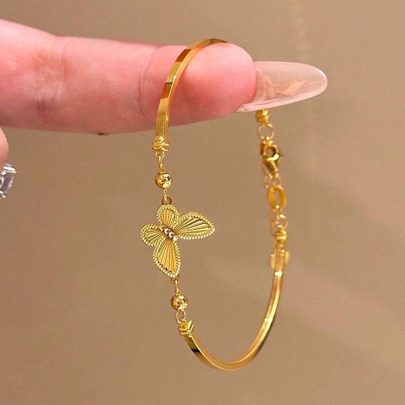 

Exquisite butterfly gold-plated bracelet, women s alloy electroplating, adjustable bracelet, versatile fashion accessory