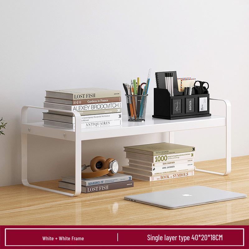 Wrought Iron Desktop Bookshelf for Bedroom, Living Room, or Office - Small, Simple Tabletop Organizer