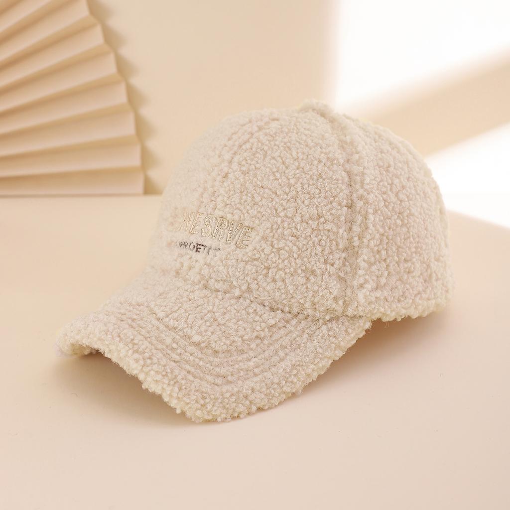 Embroidered Lettered Warm Autumn and Winter Large-sized, Face-friendly, Versatile for Children, Unisex Baseball Cap