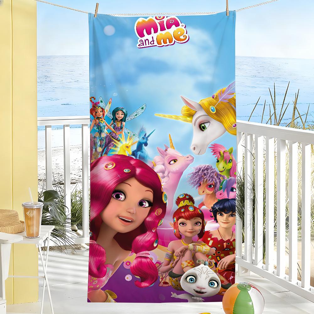Cartoon M-Mia And M-Me Towel Drying Bath Towel Applicable To Light Swimming Camping Yoga Beach Out