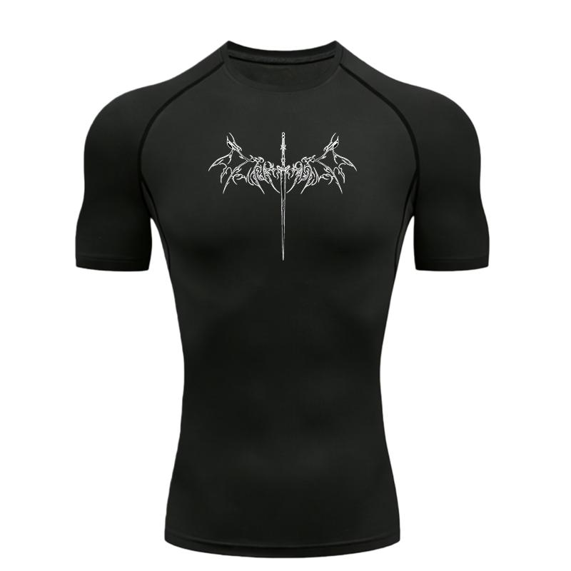 Men's Sports T-shirt Training Fitness Compression Workout  Rashguard Tops Quick Dry Short Sleeve Breathable High Elasticity Gym