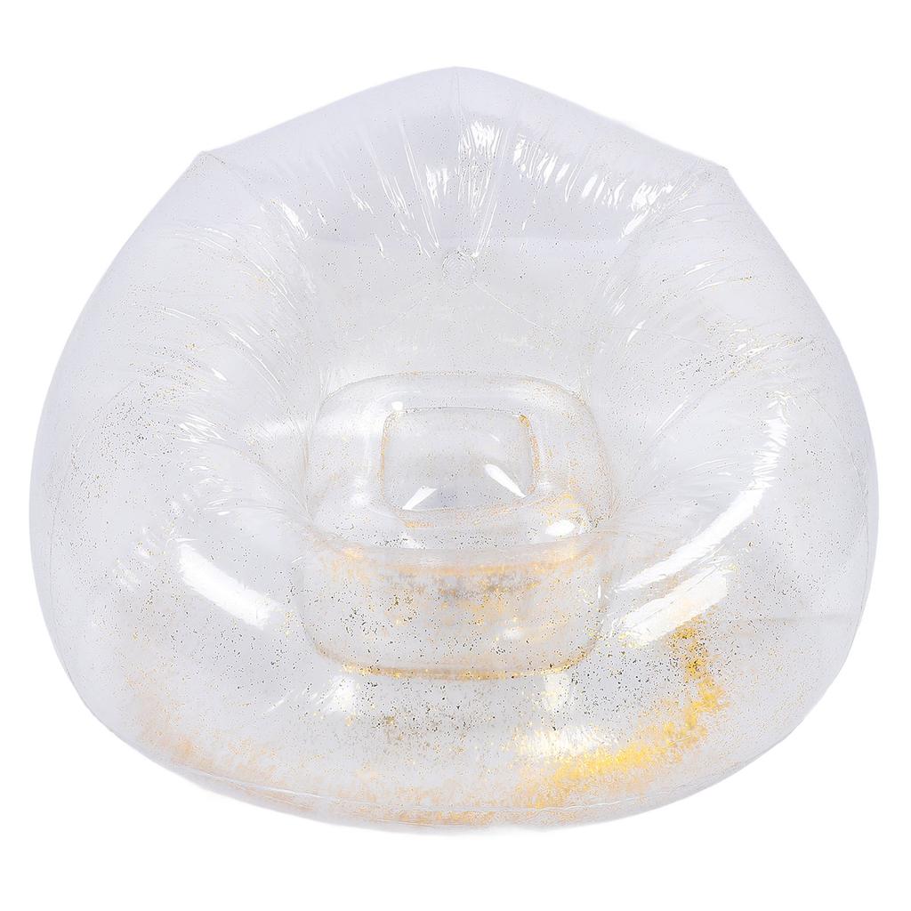 Inflatable Chair Comfortable Relaxing Transparent Ergonomic Space Saving PVC Blow Up Couch Chair Gold