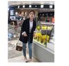 2022 Women's Black Korean Style Loose Casual Chic Suit Jacket - Spring/Autumn