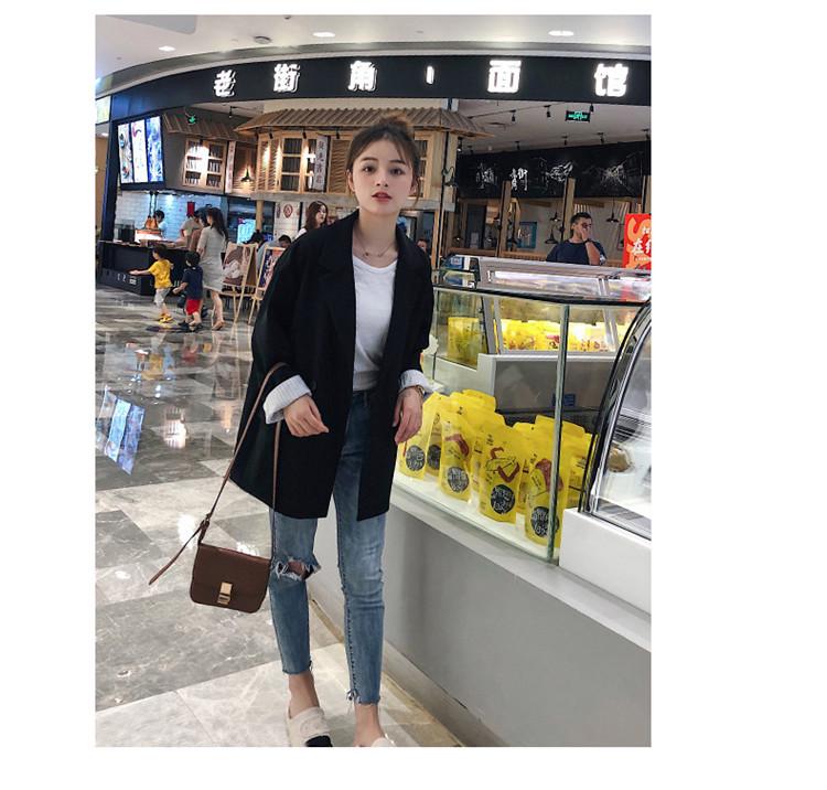 2022 Women's Black Korean Style Loose Casual Chic Suit Jacket - Spring/Autumn