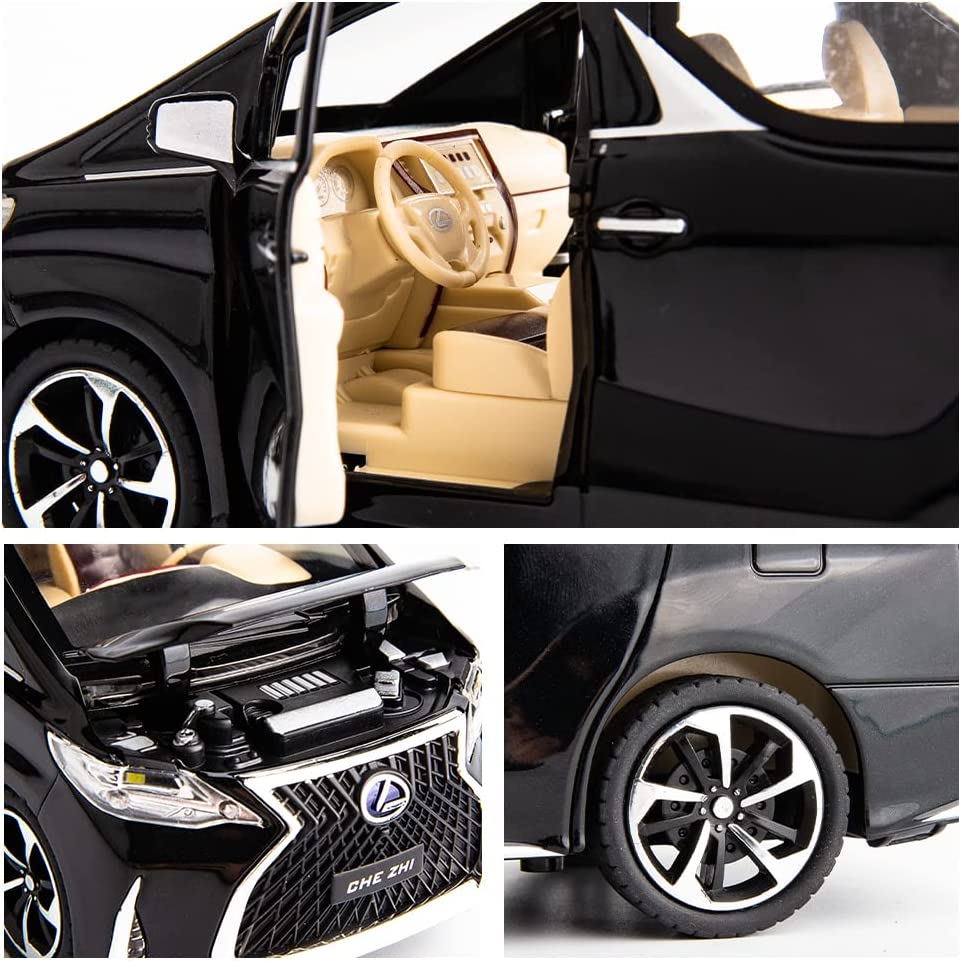 Model auta 1/32 Sběratelské autíčko Lexus LM300 ze slitiny slitiny se světlem a zvukem lze otevřít