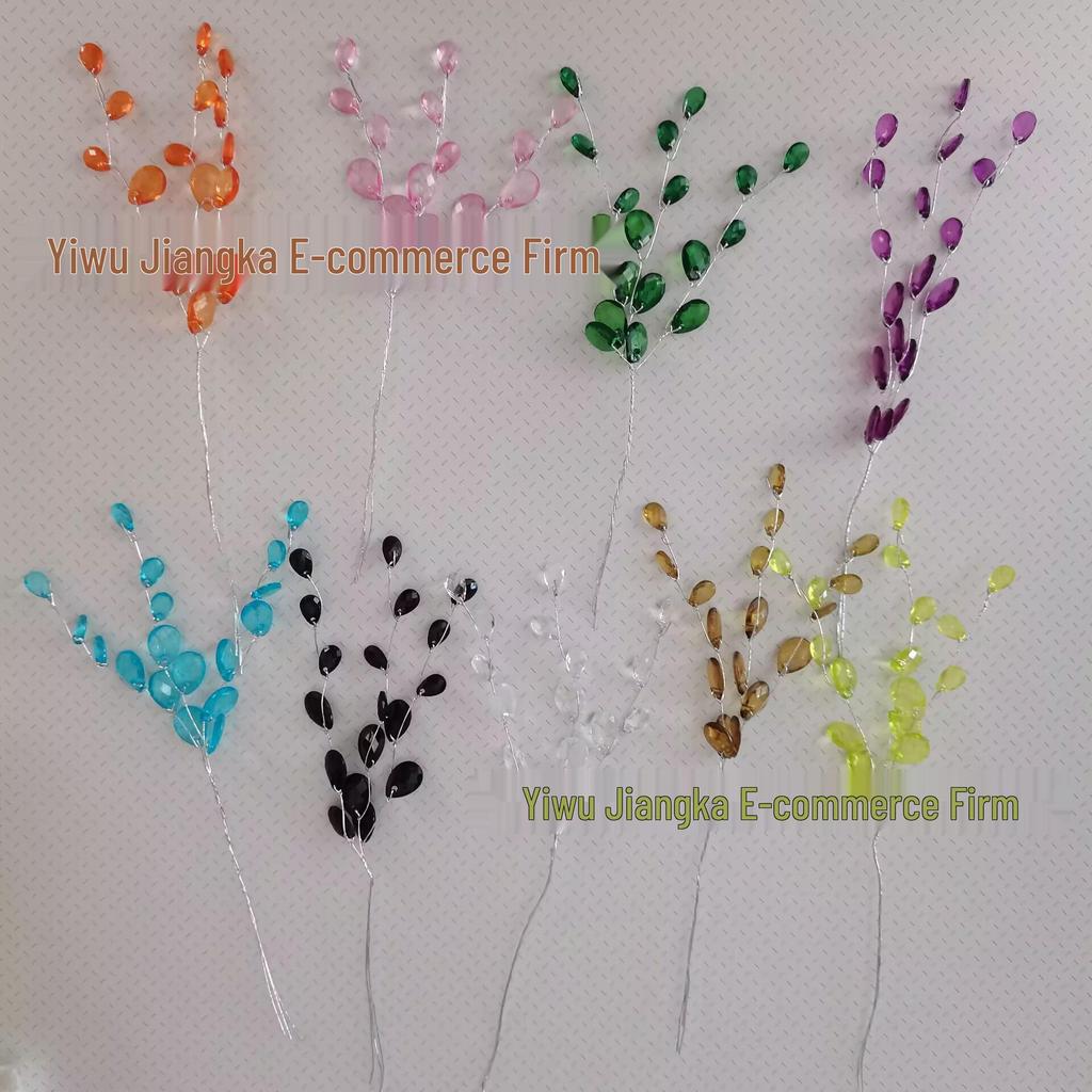 Wedding Acrylic Crystal Bead Strands with Aluminum Wire and Water Drop Design for Light Strings and Decorations