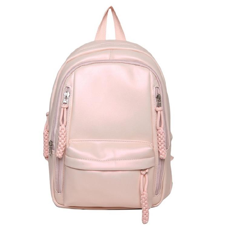 Soft PU Leather Backpack Spacious for College Essential Fashion Solid Color Laptop Daypack for Student and Commuters