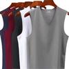 Men Winter Seamless Vest V-neck Sleeveless Thermal Underwear Elastic Slim Fit Bottoming Shirt Tops