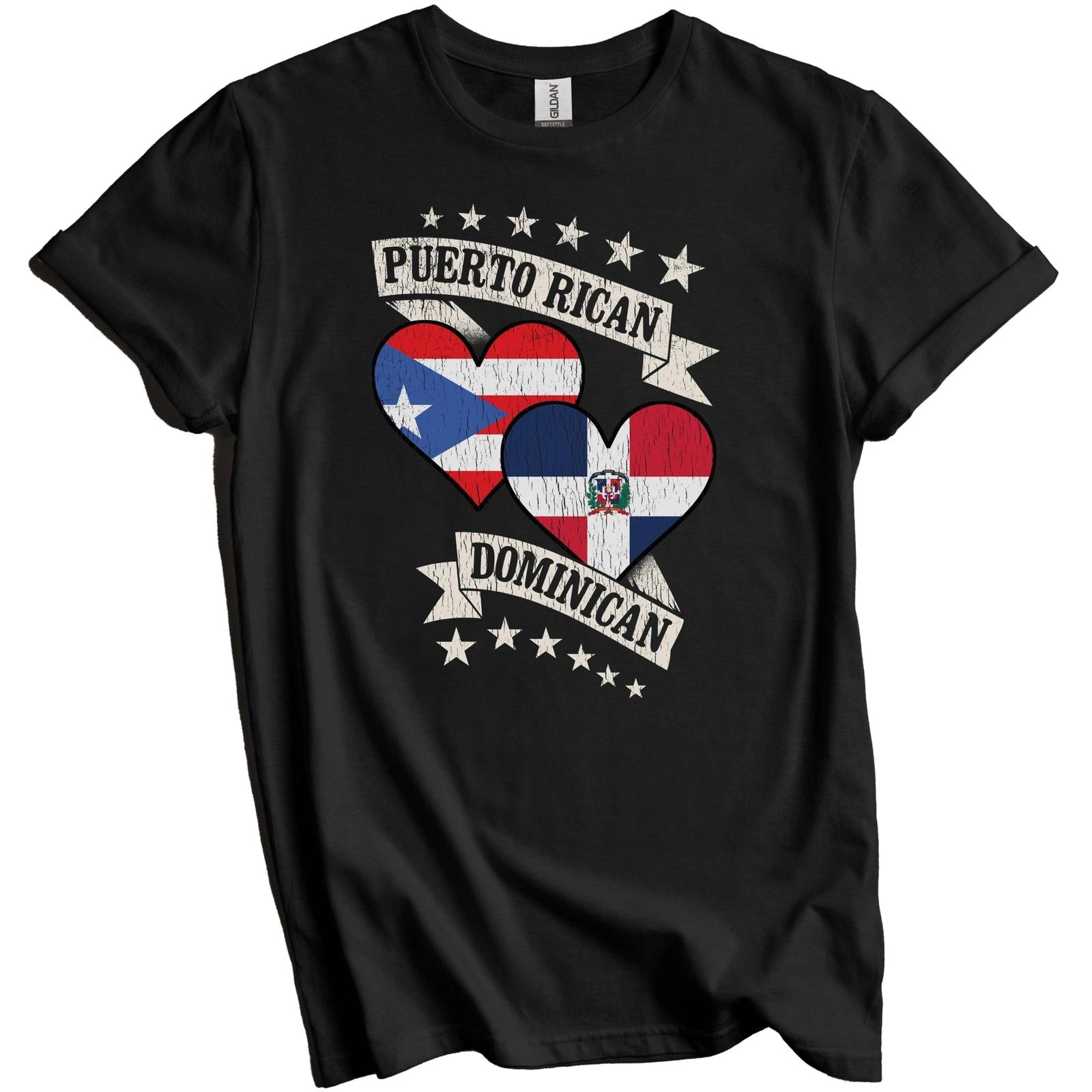 Puerto Rican Dominican Heart Flags Puerto Rico Dominican Republic T-Shirt M