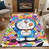 Colorful Cartoon Cat with Graffiti Style Patterned Carpet, Non Slip Mat Suitable for Living Room and Bedroom Sofas