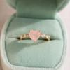 Heart Shape Pink Rose Quartz Stone Gold Plated Ring for Women – Romantic Elegant Jewelry Personalized Rings