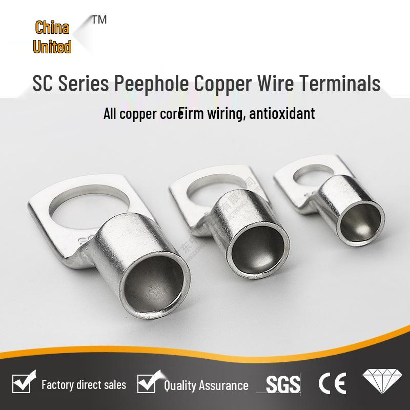 Tin-Plated Copper Crimp Lug Terminal – Purple Copper, Ear Round Design