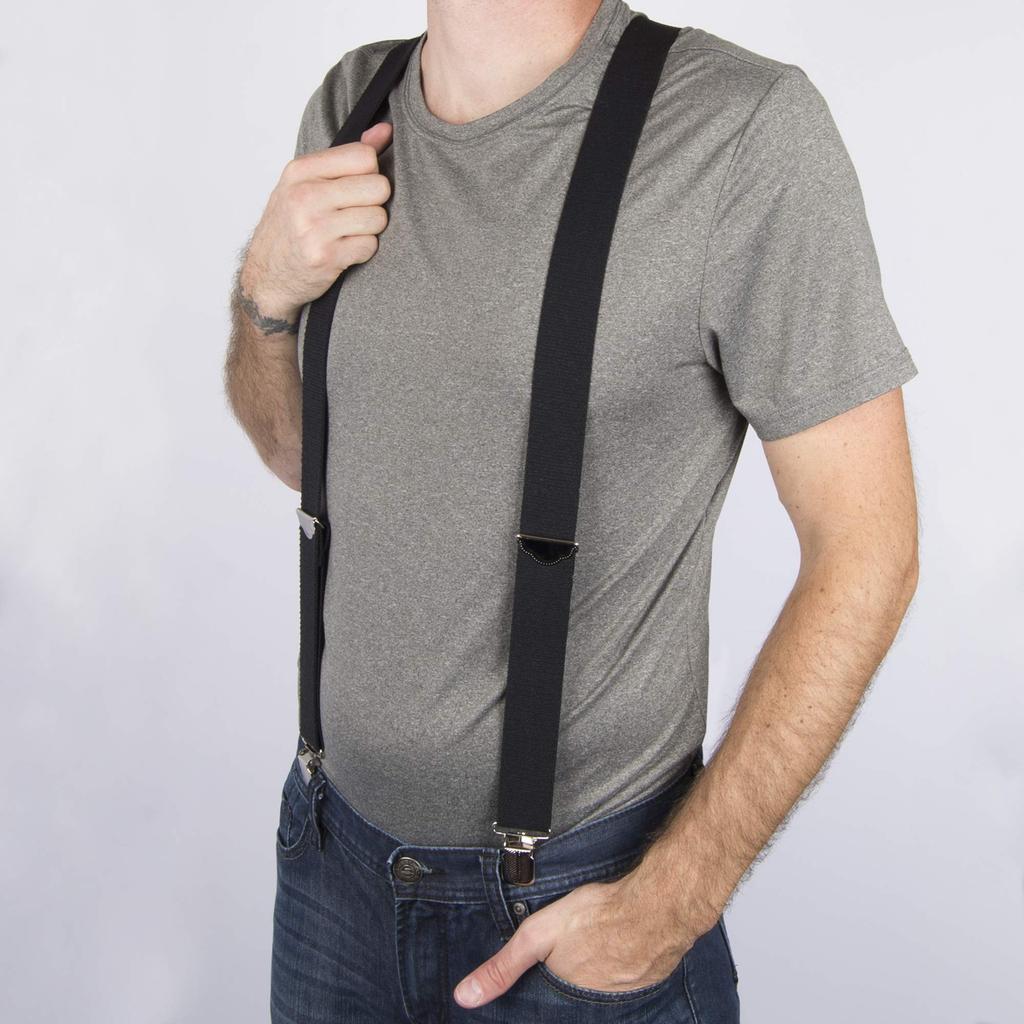 Dickies Cross Width Free Size Men's Suspenders, Black, Construction, 3.5cm,