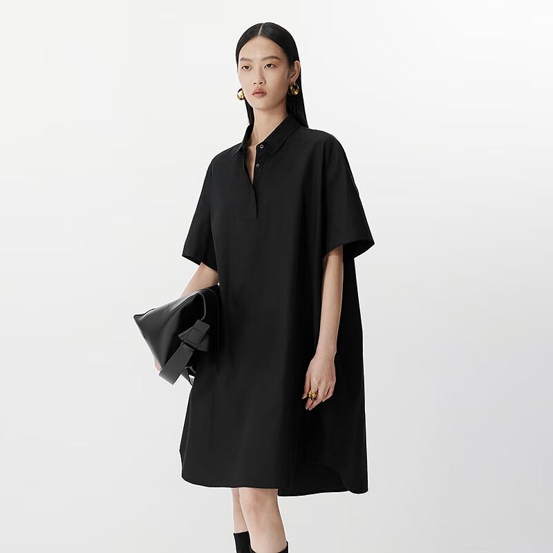 JNBY 2025 Summer Shirt Collar A-Line Dress