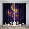 2PC Ramadan Decoration  Outdoor Curtains With Pole Pocket Curtains, Suitable For Kitchen, Coffee Shop, Living Room, Balcony