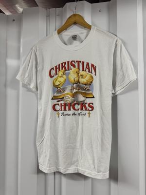 Vintage Christian Chicks Praise the Lord Rare Jesus T-Shirt Size Medium