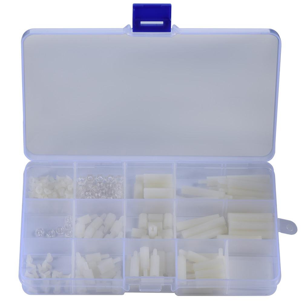 210 piezas Kits de Tornillos Tornillos y Tuercas de Plástico con Caja de Almacenamiento para Bricolaje Raspberry Pi 23