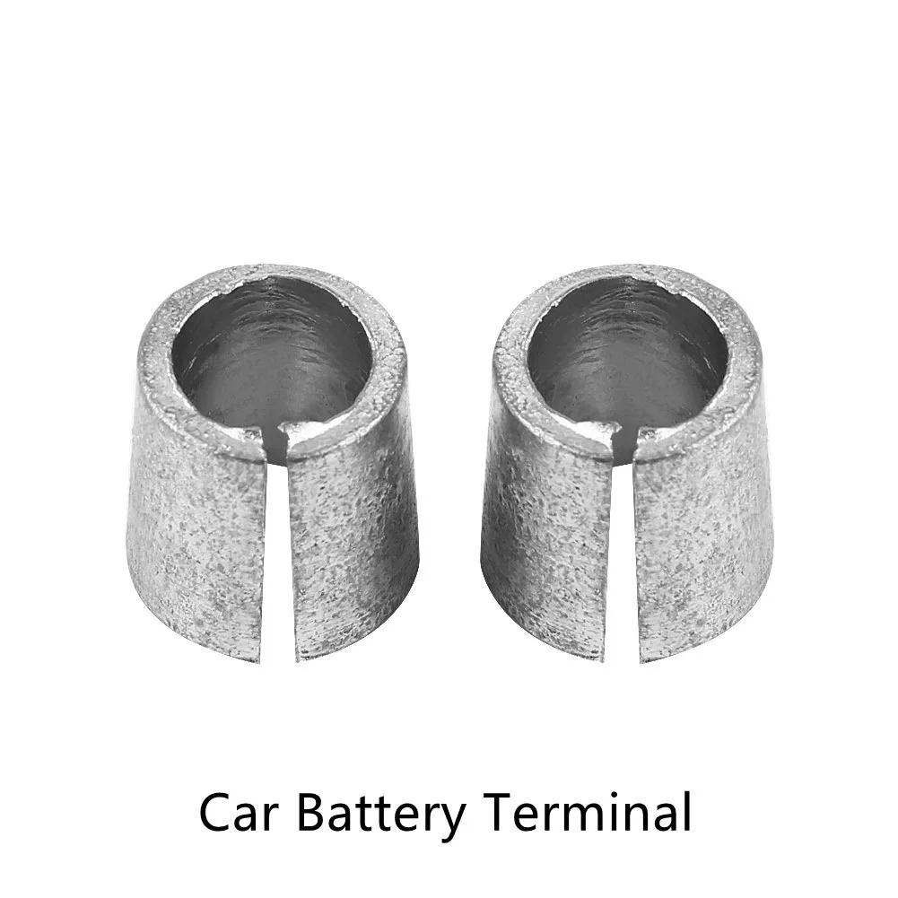 2 шт. Переходники для клемм автомобильного аккумулятора, адаптеры-втулки для стоек, положительная и отрицательная стороны, адаптеры для аккумуляторных соединений, в комплекте