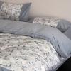 COMOLIVING Velvet Floral Shadow 4-Piece Bedding Set