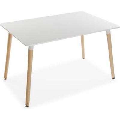 Mesa de comedor - VERSA - Meera - Madera - Blanco - 73 x 80 x 120 cm