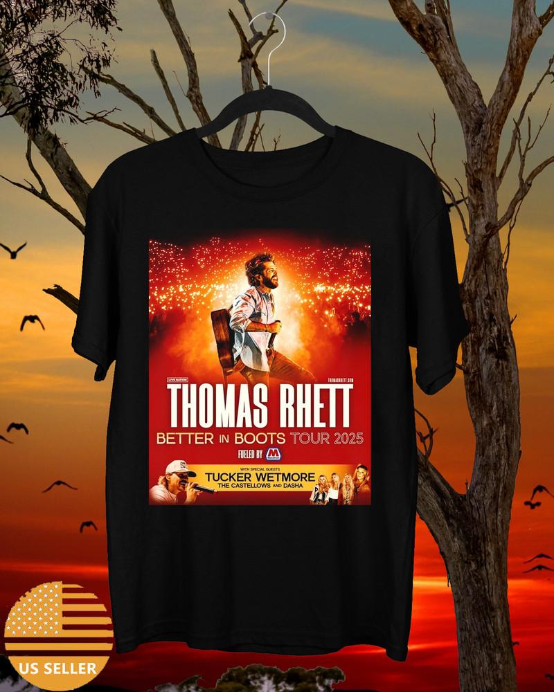 Thomas Rhett Better In Boots Tour  Black Cotton T Shirt Size S-5XL Unisex T-Shirt XL