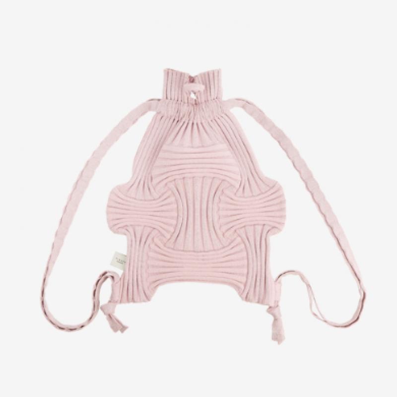 Pleatsmama Glitter Pale Pink New Bow Backpack