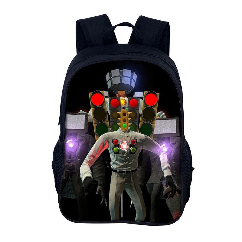 3D-Druck Skibidi Toilette Schulrucksack Tasche Schultasche Rucksack Mochila Studenten-Rucksacktasche für Jungen Mädchen Bestes Geschenk