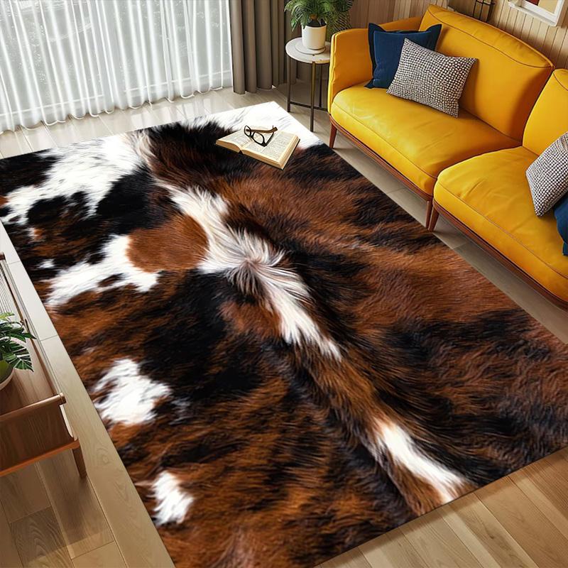 Cowhide Rug Living Room Nonslip Area Rug Soft Carpet For Bedroom Game Playroom Sofa Office Home Decor Doormat Christmas Gift C9261240