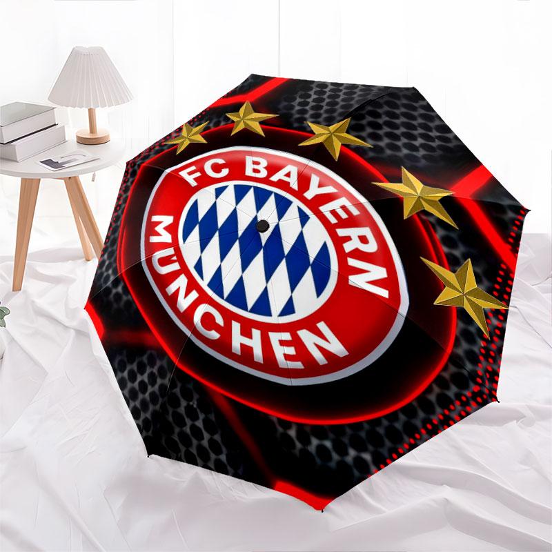 FC Bayern Munchen Pattern, Automatic Folding Umbrella, Portable and Foldable Design, 8 Ribs, a Christmas or Birthday Gift.