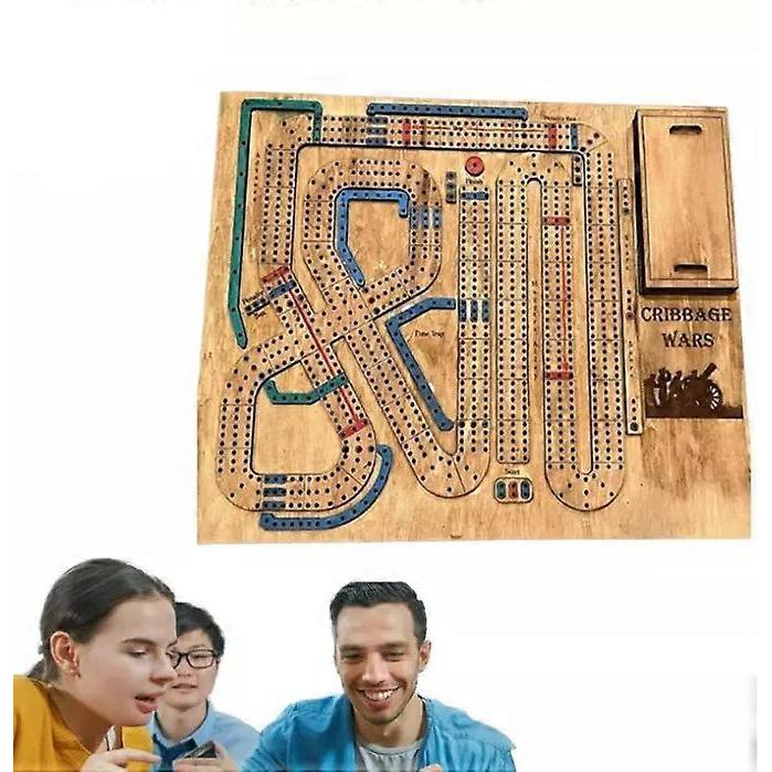 Cribbage Wars Board Game,2024new Wooden Cribbage Board Game Set