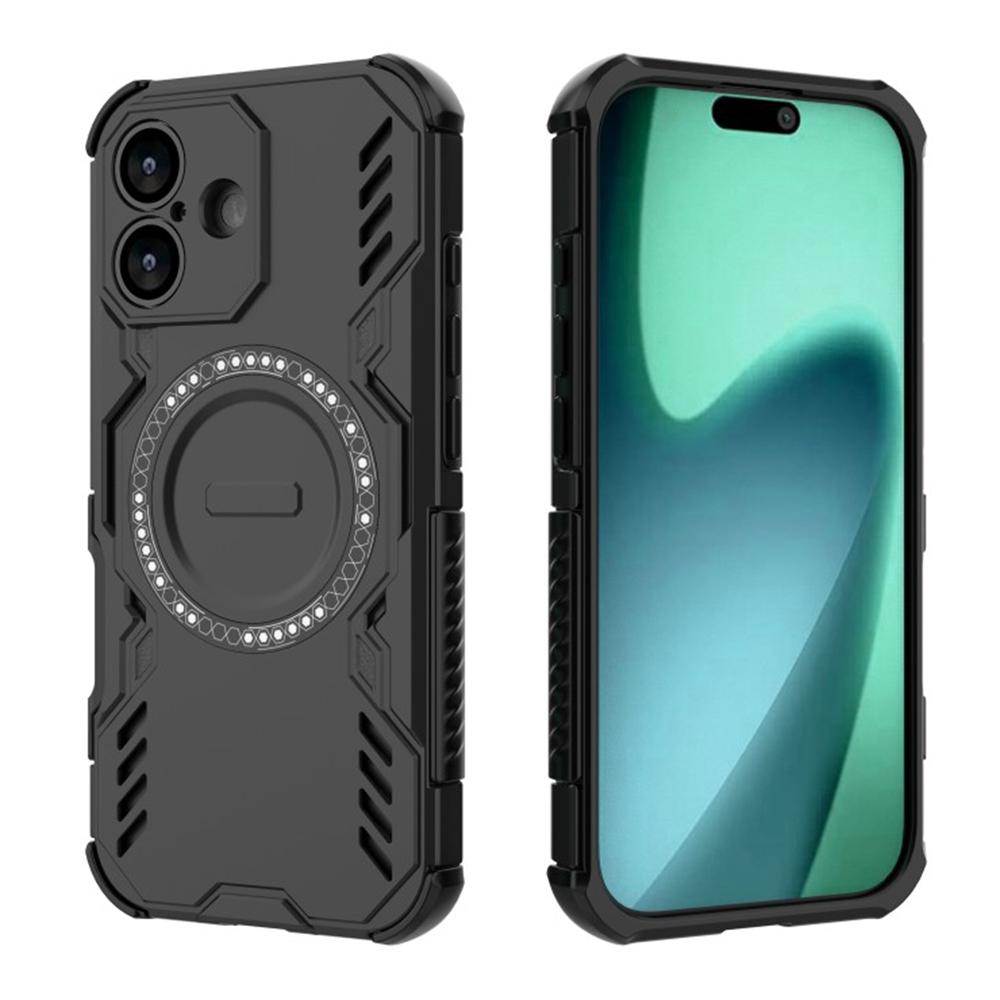 WANLONFENG DJ Series For iPhone 17 Magnetic Case PC TPU Phone Cover with 2Pcs Tempered Glass Film