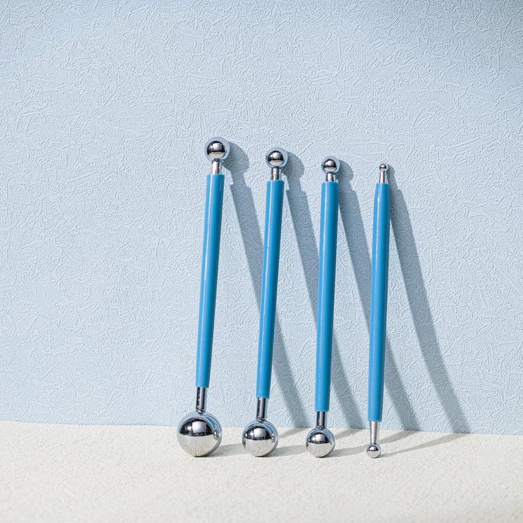 For Embossing Pattern 4 Pcs Point Drill Creasing Pen With DIY Ball Styluses Tools Spiral Double Head Clay Sculpting Tools