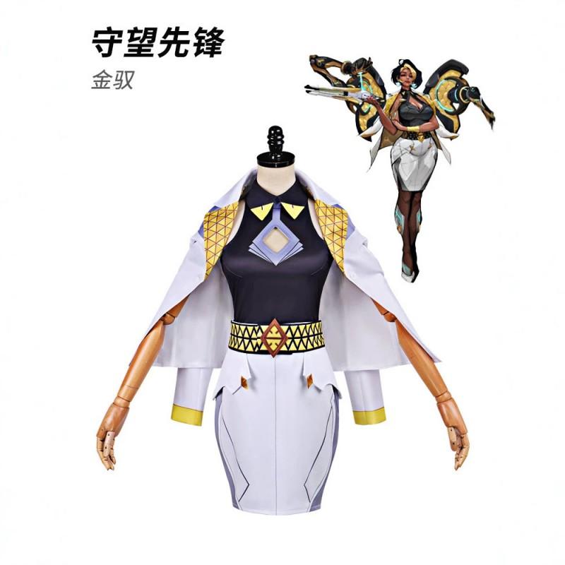 Overwatch Game Cosplay Costume Gold Set Halloween Party Role Play Outfit Comic Con