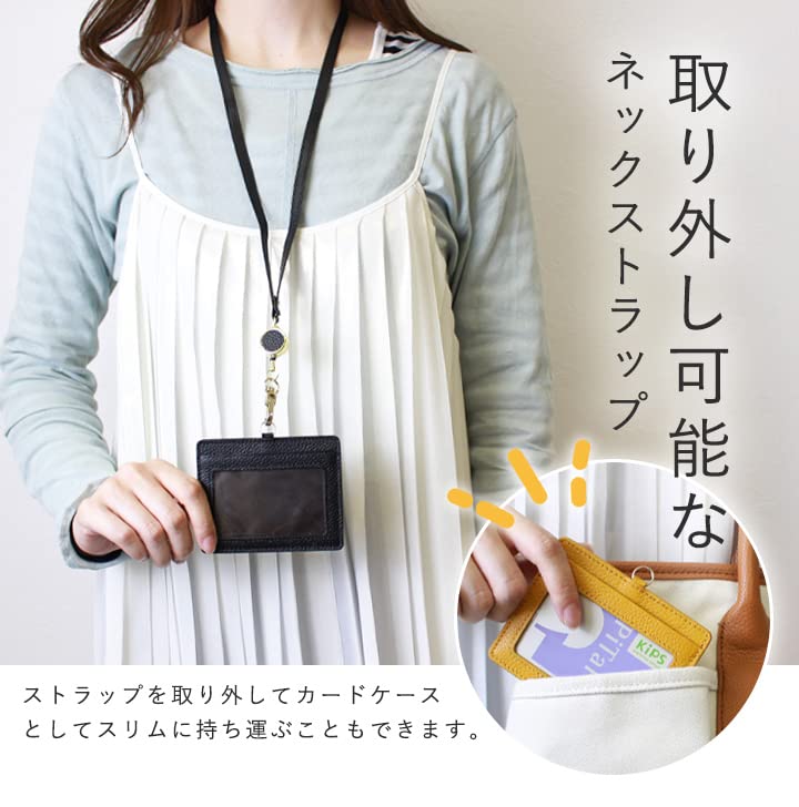 Ausweishalter mit Aufrollmechanismus, Kartenhalter für Herren und Damen, Mitarbeiter-Ausweishalter, Passhülle (Grau Beige) [Gebraucht]