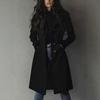 2026 High-Quality Women's Fall/Winter Coat with Turn-Down Collar and Suede Fabric, Long Trench Coat