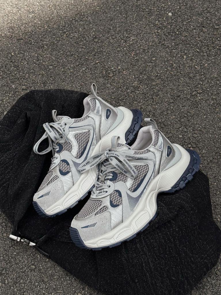 2025 autumn new platform dad shoes women's blue retro mesh sports trendy shoes small casual Forrest Gump shoes