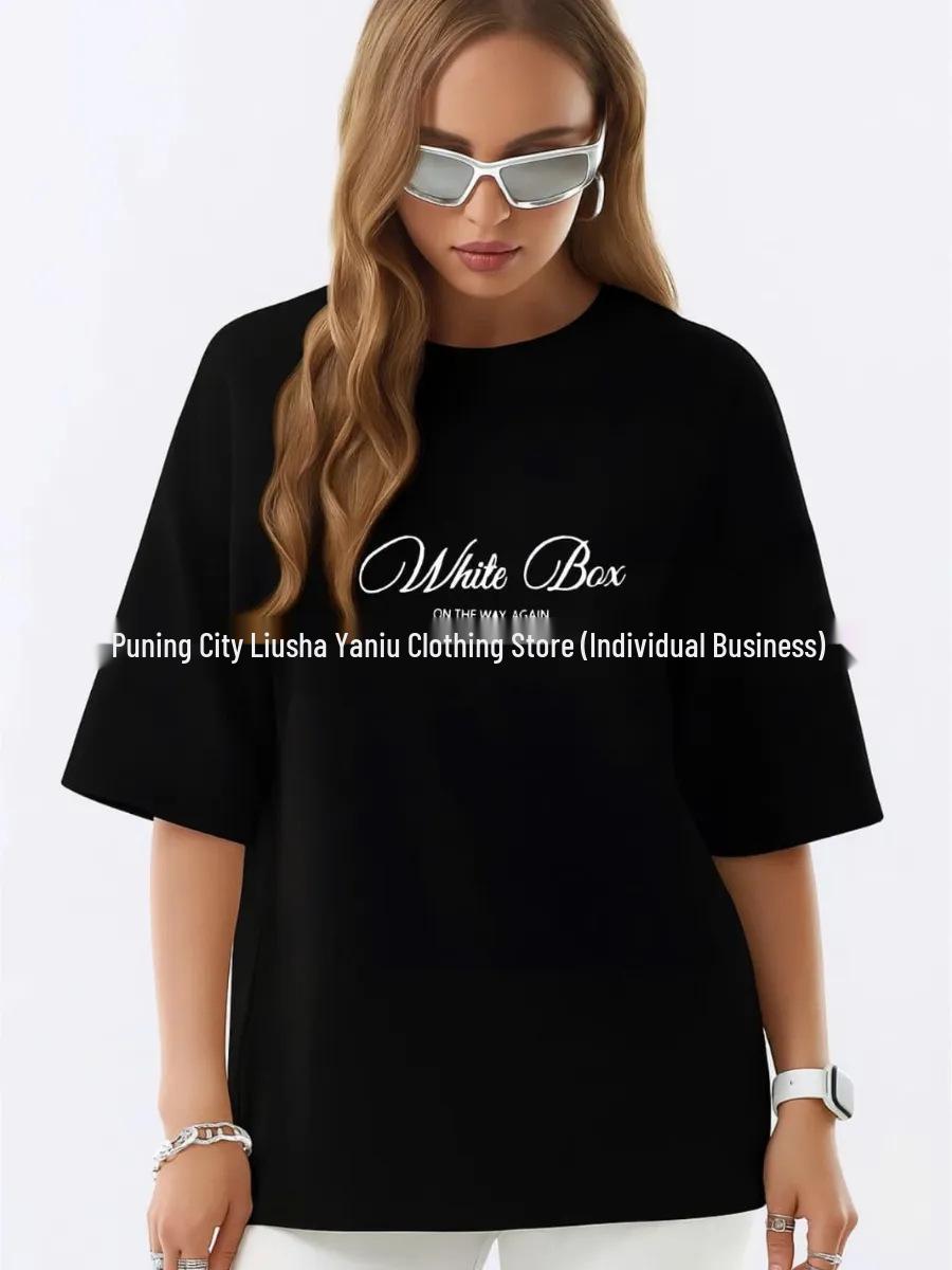 

Свободная летняя футболка из 100% хлопка: Стильный, Универсальный и Модный для Поездок на Работу. XL чёрный